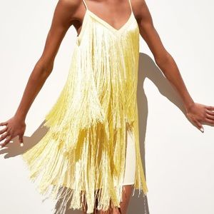 Zara Yellow Fringe Dress
